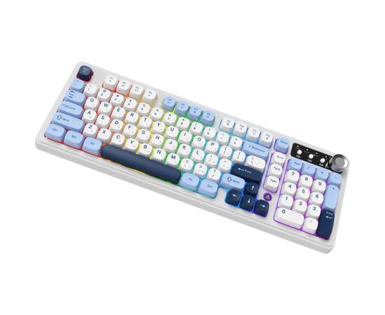 Клавиатура Ajazz AF98 Plus Wireless/Bluetooth/USB UA White/Blue (AF98-PLUS-GB), изображение 3