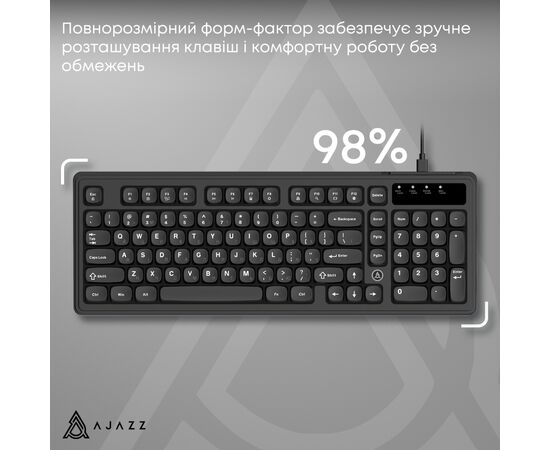 Клавиатура Ajazz AF98 USB UA Black (AF98-B), изображение 8
