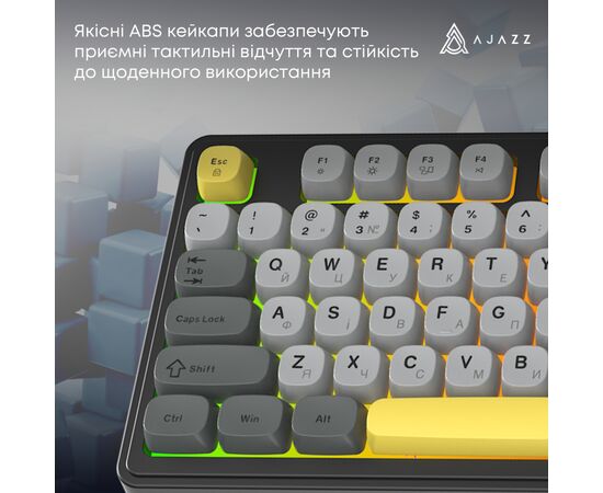 Клавіатура Ajazz AF98 USB UA Black/Grey/Yellow (AF98-BGY), зображення 11