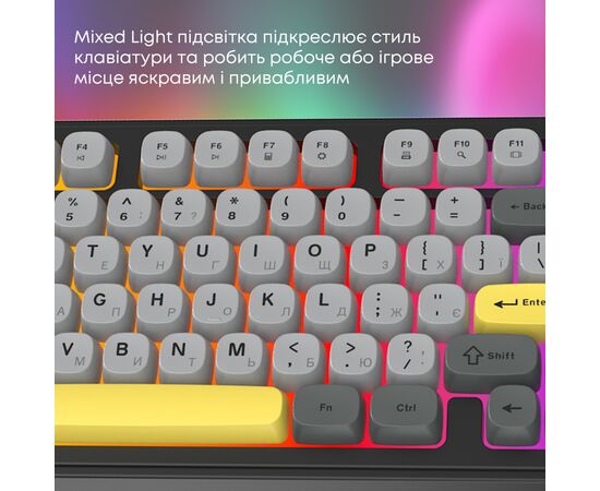 Клавіатура Ajazz AF98 USB UA Black/Grey/Yellow (AF98-BGY), зображення 9