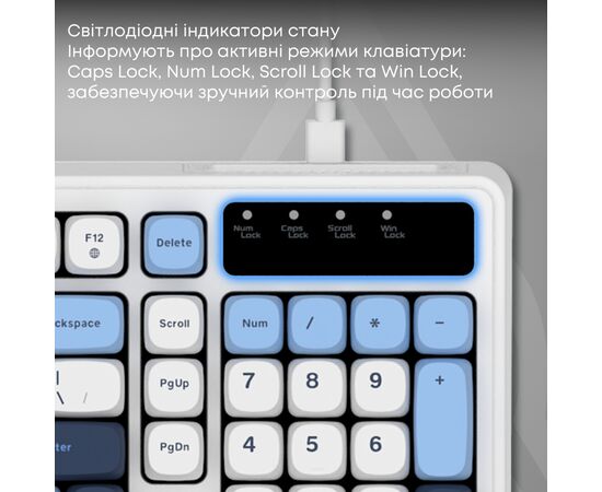 Клавиатура Ajazz AF98 USB UA White/Blue (AF98-GB), изображение 9