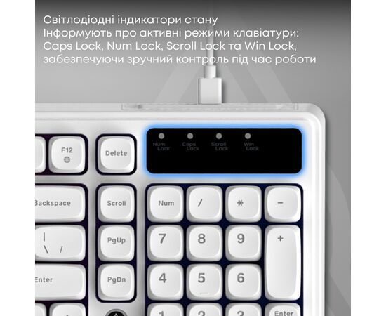 Клавіатура Ajazz AF98 USB UA White (AF98-W), зображення 9