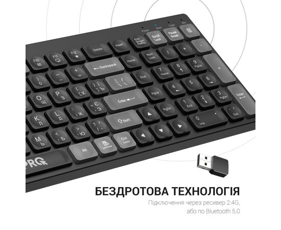 Клавиатура OfficePro SK985BO Bluetooth/Wireless UA Black/White (SK985BO), изображение 11