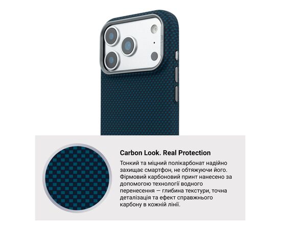 Чохол до мобільного телефона Armorstandart LikeCarbon2 MagCase Apple iPhone 17 Pro Max Kevlar Dark Blue (ARM88553), зображення 7