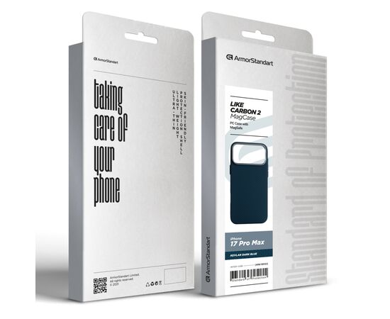 Чохол до мобільного телефона Armorstandart LikeCarbon2 MagCase Apple iPhone 17 Pro Max Kevlar Dark Blue (ARM88553), зображення 8