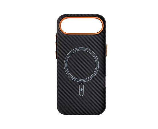 Чехол для мобильного телефона Armorstandart LikeCarbon2 SE MagCase Apple iPhone 17 Air Black Orange (ARM89155), изображение 2