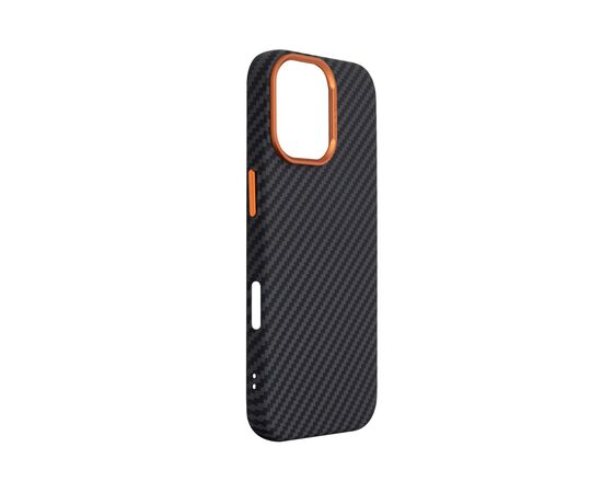 Чохол до мобільного телефона Armorstandart LikeCarbon2 SE MagCase Apple iPhone 17 Black Orange (ARM89160), зображення 3