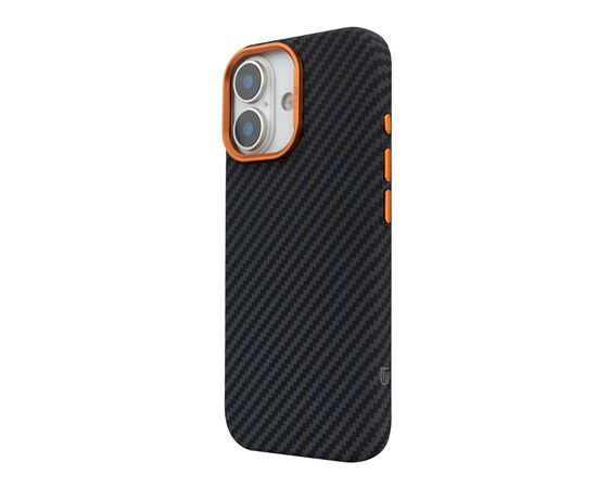 Чохол до мобільного телефона Armorstandart LikeCarbon2 SE MagCase Apple iPhone 17 Black Orange (ARM89160), зображення 5
