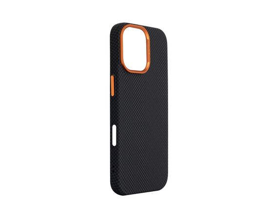 Чехол для мобильного телефона Armorstandart LikeCarbon2 SE MagCase Apple iPhone 17 Kevlar Black Orange (ARM89163), изображение 3