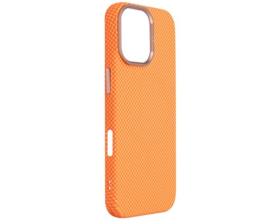 Чехол для мобильного телефона Armorstandart LikeCarbon2 SE MagCase Apple iPhone 17 Kevlar Orange Rose Gold (ARM89167), изображение 3