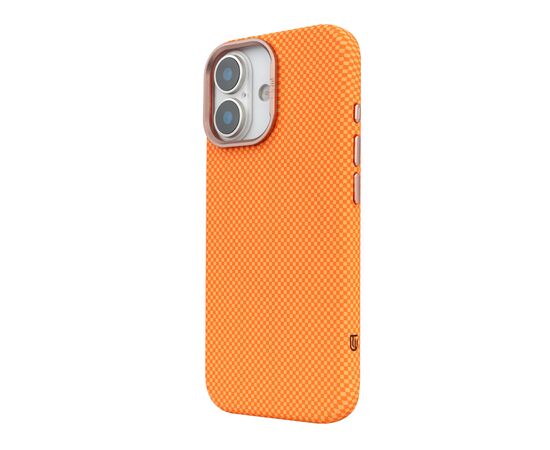 Чехол для мобильного телефона Armorstandart LikeCarbon2 SE MagCase Apple iPhone 17 Kevlar Orange Rose Gold (ARM89167), изображение 5