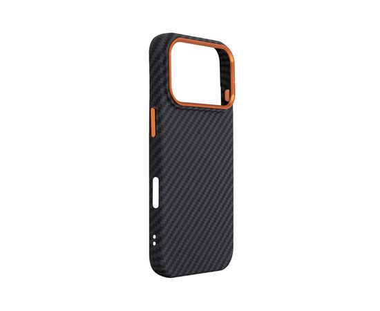 Чохол до мобільного телефона Armorstandart LikeCarbon2 SE MagCase Apple iPhone 17 Pro Black Orange (ARM89161), зображення 3