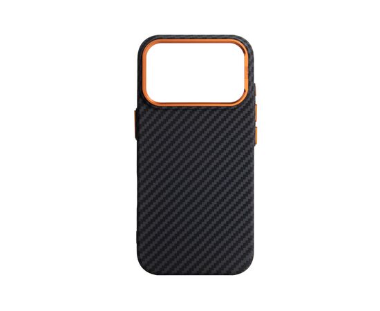 Чохол до мобільного телефона Armorstandart LikeCarbon2 SE MagCase Apple iPhone 17 Pro Black Orange (ARM89161)