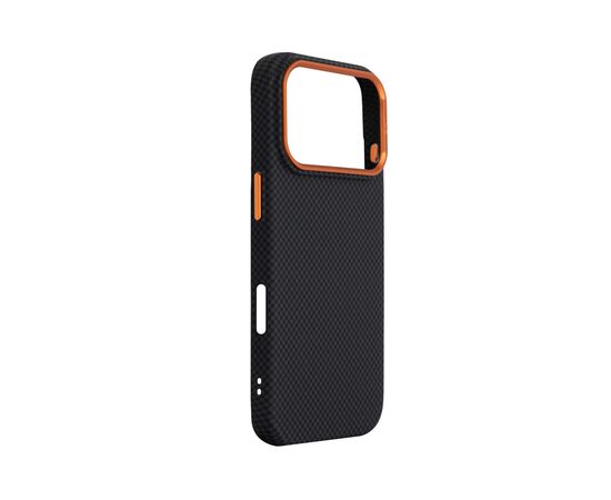 Чохол до мобільного телефона Armorstandart LikeCarbon2 SE MagCase Apple iPhone 17 Pro Kevlar Black Orange (ARM89164), зображення 3