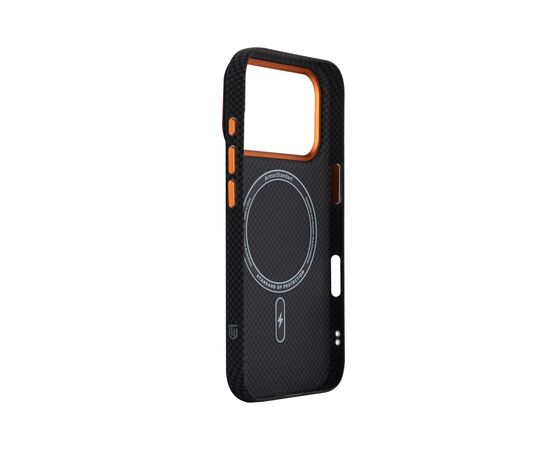 Чохол до мобільного телефона Armorstandart LikeCarbon2 SE MagCase Apple iPhone 17 Pro Kevlar Black Orange (ARM89164), зображення 4