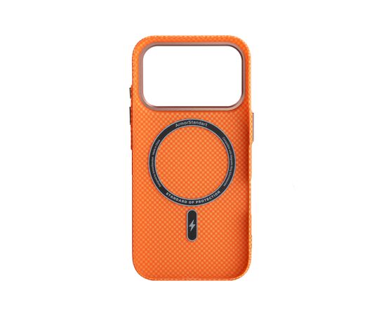 Чохол до мобільного телефона Armorstandart LikeCarbon2 SE MagCase Apple iPhone 17 Pro Kevlar Orange Rose Gold (ARM89168), зображення 2