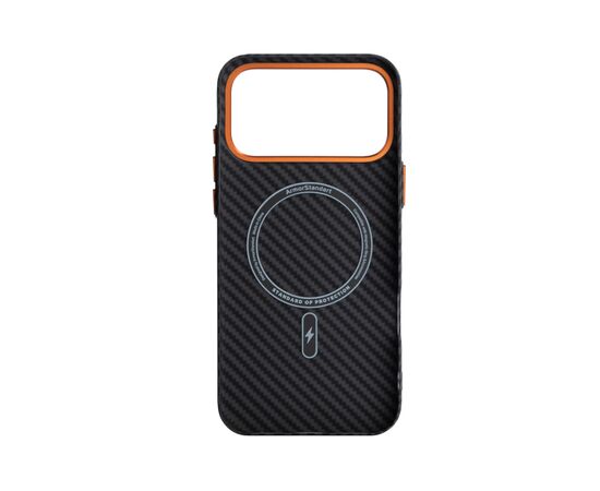 Чохол до мобільного телефона Armorstandart LikeCarbon2 SE MagCase Apple iPhone 17 Pro Max Black Orange (ARM89162), зображення 2
