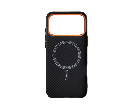 Чохол до мобільного телефона Armorstandart LikeCarbon2 SE MagCase Apple iPhone 17 Pro Max Kevlar Black Orange (ARM89165), зображення 2