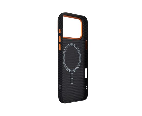 Чохол до мобільного телефона Armorstandart LikeCarbon2 SE MagCase Apple iPhone 17 Pro Max Kevlar Black Orange (ARM89165), зображення 4