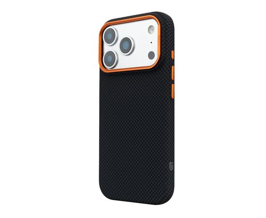 Чохол до мобільного телефона Armorstandart LikeCarbon2 SE MagCase Apple iPhone 17 Pro Max Kevlar Black Orange (ARM89165), зображення 5