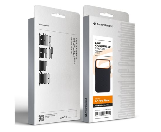 Чохол до мобільного телефона Armorstandart LikeCarbon2 SE MagCase Apple iPhone 17 Pro Max Kevlar Black Orange (ARM89165), зображення 8