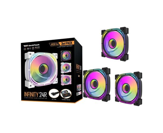Кулер для корпуса DARKFLASH INF24 3IN1(PWM) BLACK, изображение 9