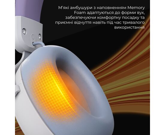 Навушники Ajazz AHM08 MAX 3-Mode White/Purple (AHM08-MAX-PWB), зображення 12