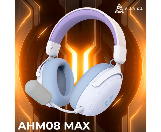 Навушники Ajazz AHM08 MAX 3-Mode White/Purple (AHM08-MAX-PWB), зображення 6