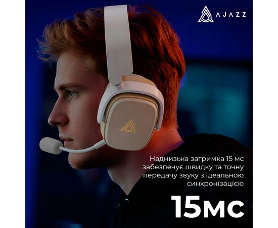 Наушники Ajazz AHM09 MAX 3-Mode Gray/White (AHM09-MAX-GW), изображение 11
