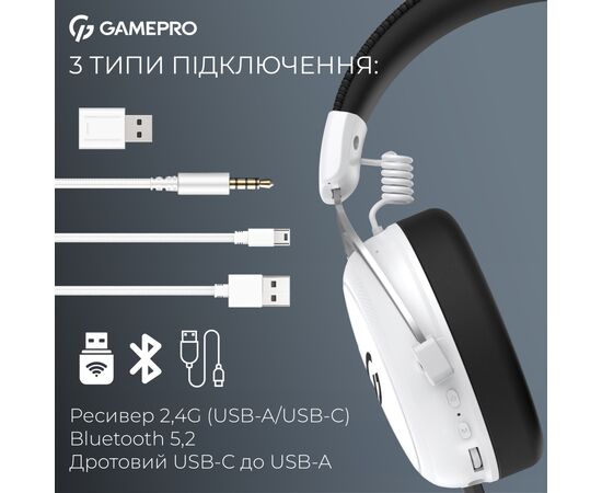 Навушники GamePro Asgard Skald 4-Mode White (HSW160W), зображення 10