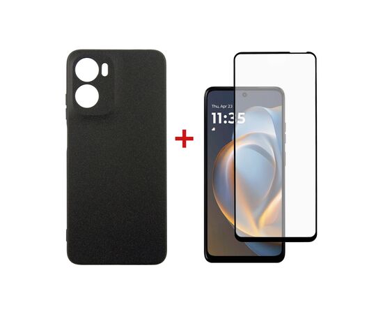 Чехол для мобильного телефона Dengos Motorola G05 Carbon+glass Black (DG-KM-178)