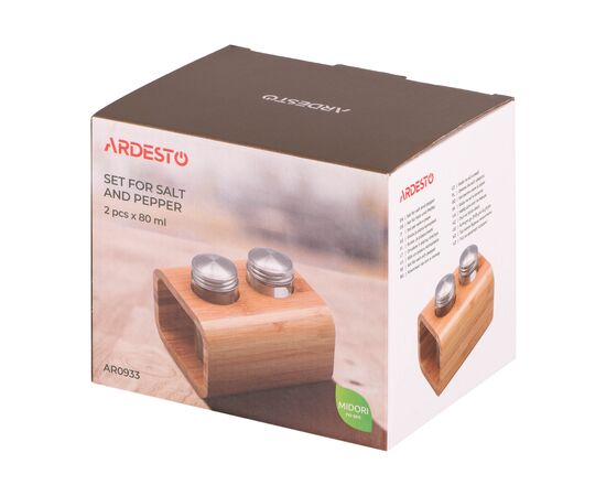 Набор для специй Ardesto Midori, для солі та перцю 3 предмети, 80мл, 13.5х11х11см (AR0933), изображение 4