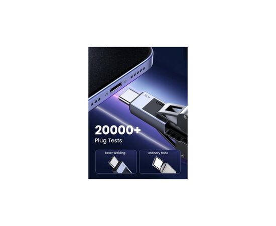 Дата кабель USB-C to USB-C 3.0m 100W L512 gray Ugreen (45065), изображение 7