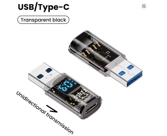 Переходник USB 3.2 AM to USB-C F 10Gbps QC 36W PD60W with display XoKo (AC-230TCU), изображение 2