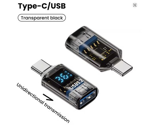Переходник OTG USB 3.2 AF to USB-C M 10Gbps QC 36W with display XoKo (AC-322UTC), изображение 2