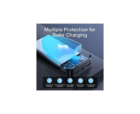 Батарея универсальная JOYROOM 20000mAh 22,5W PD, QC/3.0, 2*USB-A, Micro-USB, USB-C In/Out Black (JR-QP192), изображение 3