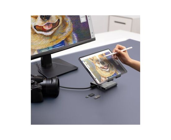 Порт-репликатор J5create Dock-Station Ipad USB-C 8-in-1 (HDMI/PD/картридер/USB-A/USB-C/Audio) (JTS224-N), изображение 9