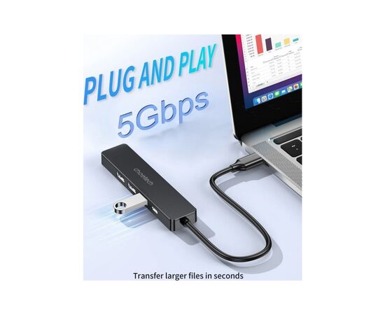Порт-репликатор Choetech Dock-Station USB-C 5-in-1 (HDMI/PD/USB-A/USB-C) (HUB-M80-BK), изображение 3