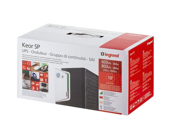 Пристрій безперебійного живлення Legrand Keor SP 600VA 360W (310180), зображення 5