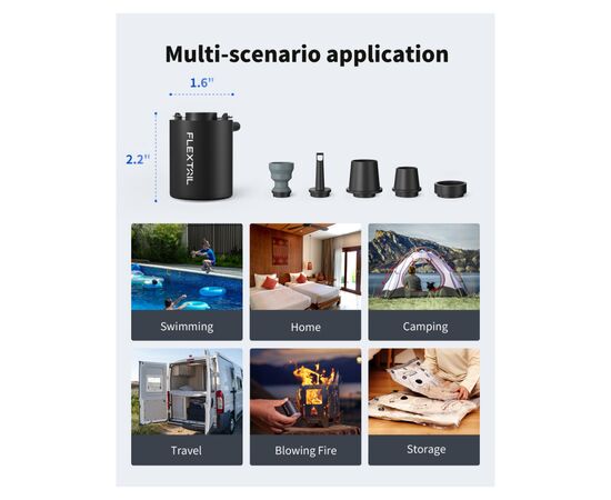 Насос для надувной мебели Flextail Tiny Pump, помаранчевий (6975755961378), изображение 4