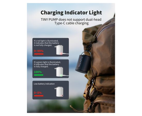 Насос для надувной мебели Flextail Tiny Pump, помаранчевий (6975755961378), изображение 6