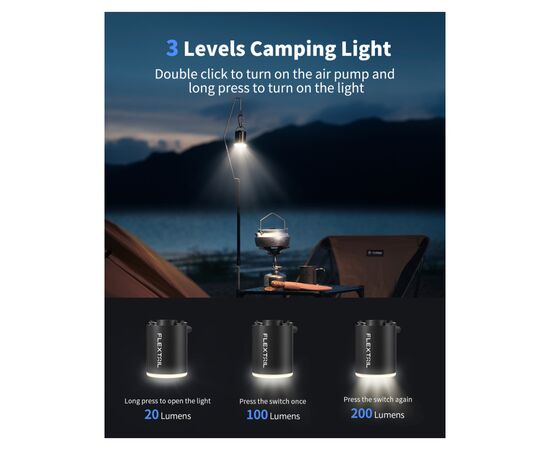 Насос для надувной мебели Flextail Tiny Pump Х з функцією ліхтаря, помаранчевий (6975755964379), изображение 6