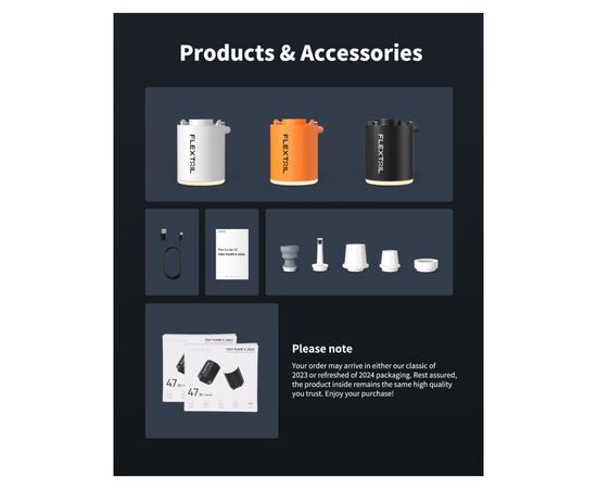 Насос для надувной мебели Flextail Tiny Pump Х з функцією ліхтаря, чорний (6975755964355), изображение 8