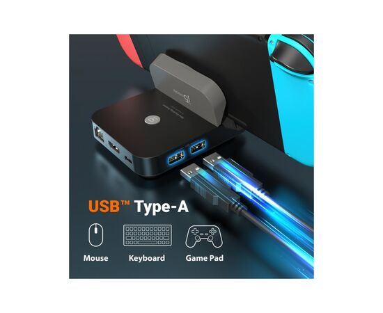 Порт-репликатор J5create Dock-Station Nintendo Switch (HDMI/PD/USB-A/USB-C/LAN) (JCD620-N), изображение 8