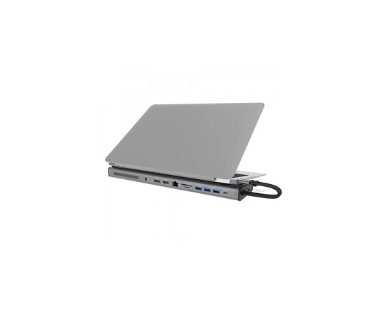 Порт-репликатор J5create Dock-Station USB-C 10Gbps, 12-in-1 (слот M2 NVMe/хаб/HDMI/DP/PD/картрид/LAN) (JCD552-N), изображение 4