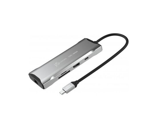 Порт-репликатор J5create Dock-Station USB-C 10Gbps, 7-in-1 (хаб/HDMI/PD/картридер) (JCD393-N), изображение 2