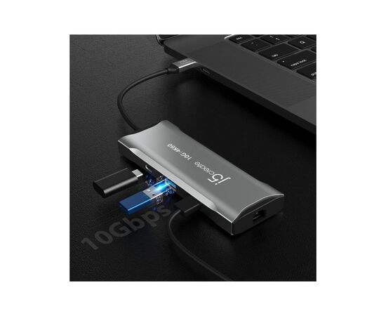 Порт-репликатор J5create Dock-Station USB-C 10Gbps, 7-in-1 (хаб/HDMI/PD/картридер) (JCD393-N), изображение 9