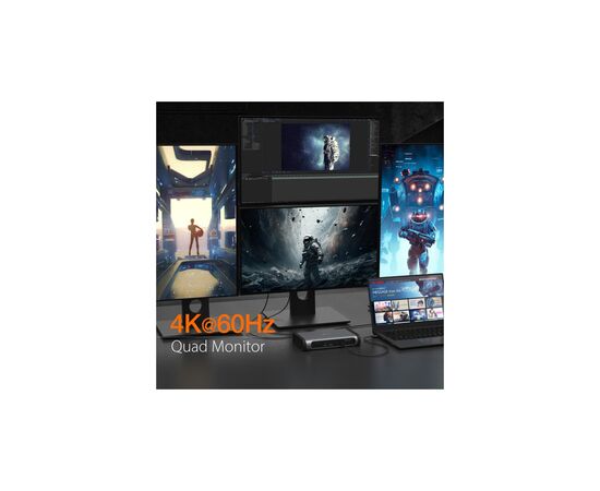 Порт-репликатор J5create Dock-Station USB-C 15-in-1 (HDMI/DP/PD/USB-A/USB-C/LAN/картридер/audio) (JTD568-EN), изображение 4