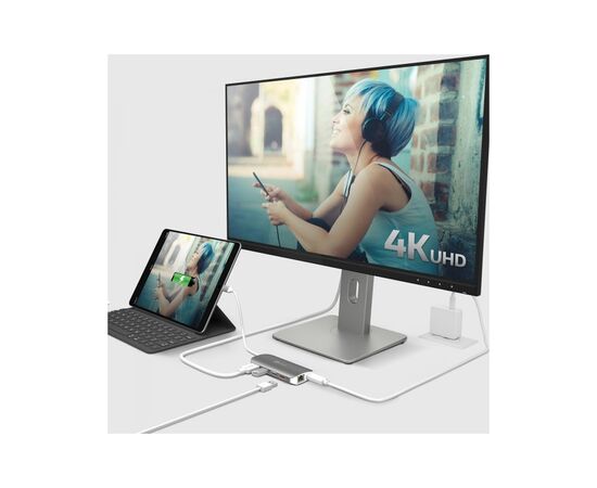 Порт-репликатор J5create Dock-Station USB-C 9-in-1 (хаб/HDMI/PD/картридер) (JCD383-N), изображение 6