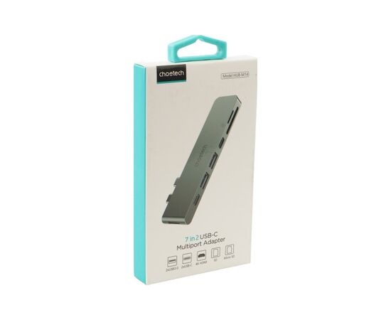 Порт-реплікатор Choetech Dock-Station USB-C 7-in-1 (HDMI/картридер/USB-A/USB-C, for MacBook Pro/Air) (HUB-M14-GY-V2), зображення 4